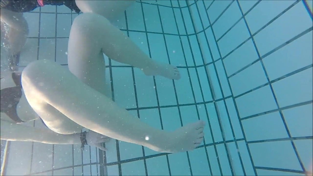girl bikini  very sexy  open legs underwater pool