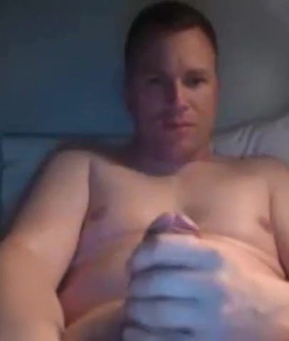 Daddy stroking his very fat cock