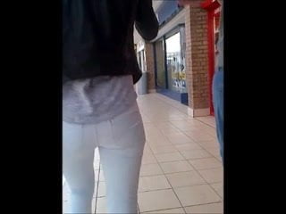 Candid teen in tight jeans