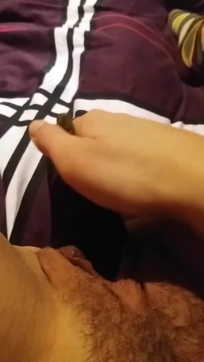 Destroying her pussy with an eggplant pt. 3