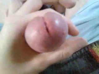 Jerking cock and using homemade vibe to cum
