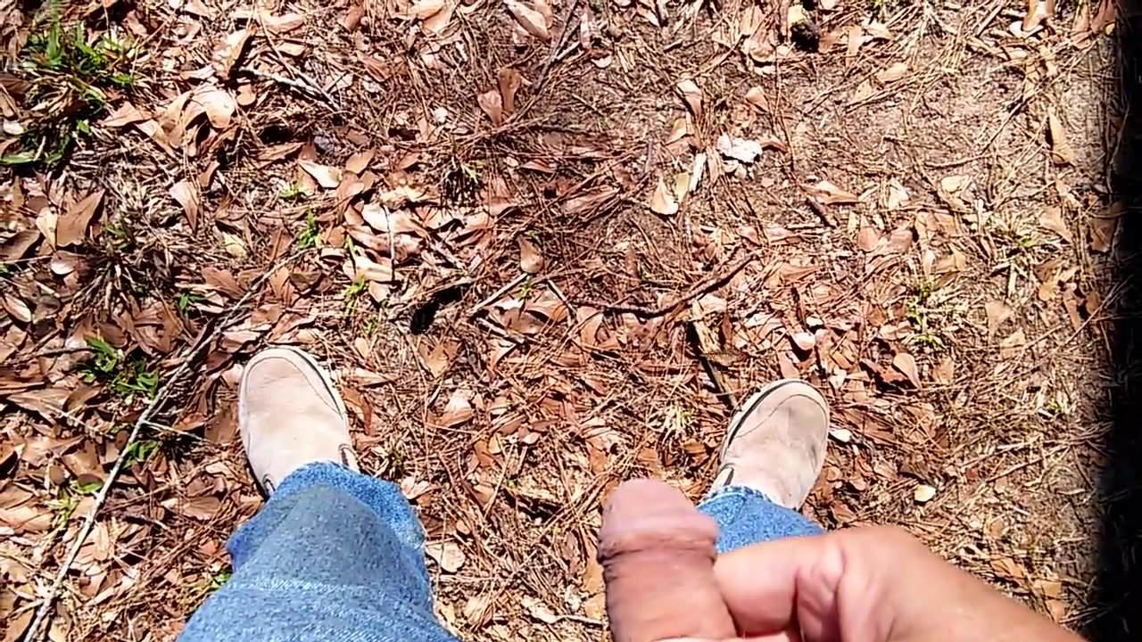 pissing in woods