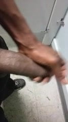 Str8 at work playing with his big black dick