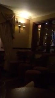 Sexymilfsue wife takes pants off in restaurant