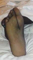 ebony nyloned toes