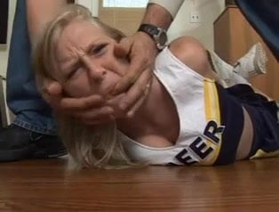 blonde cheerleader hogtied and duct tape gagged 