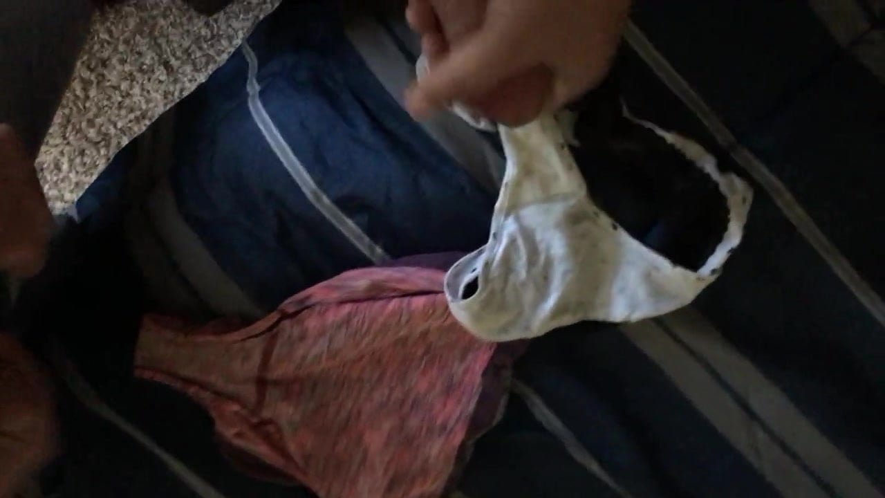 Cumming with friend into his moms panties