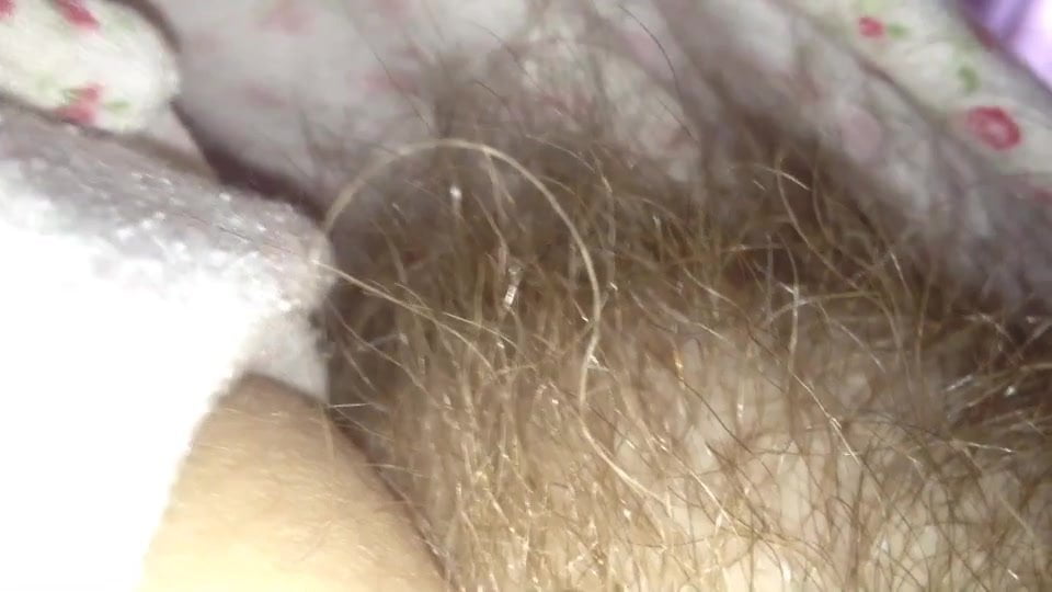 pull down her jammies revealing her soft hairy pussy mound