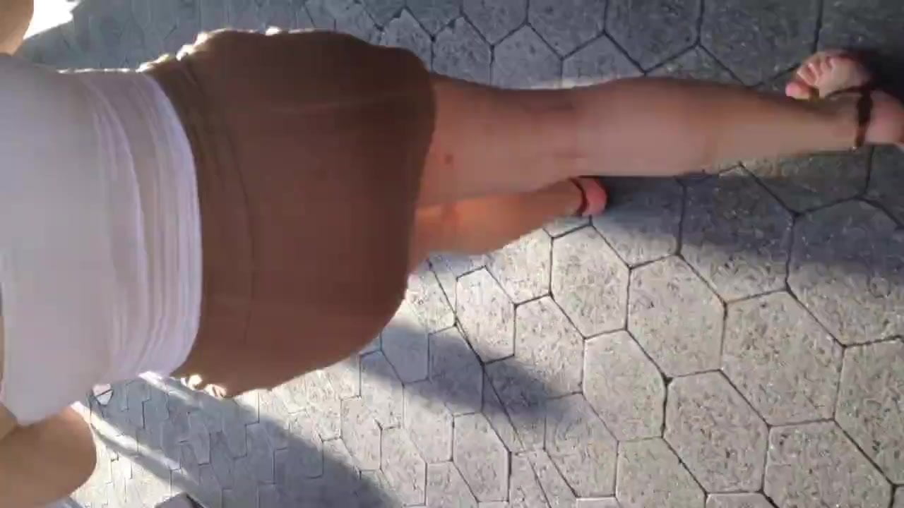 Super big Mexican ass in tiny skirt