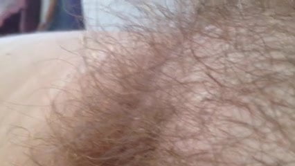 close up of her soft hairy bush.