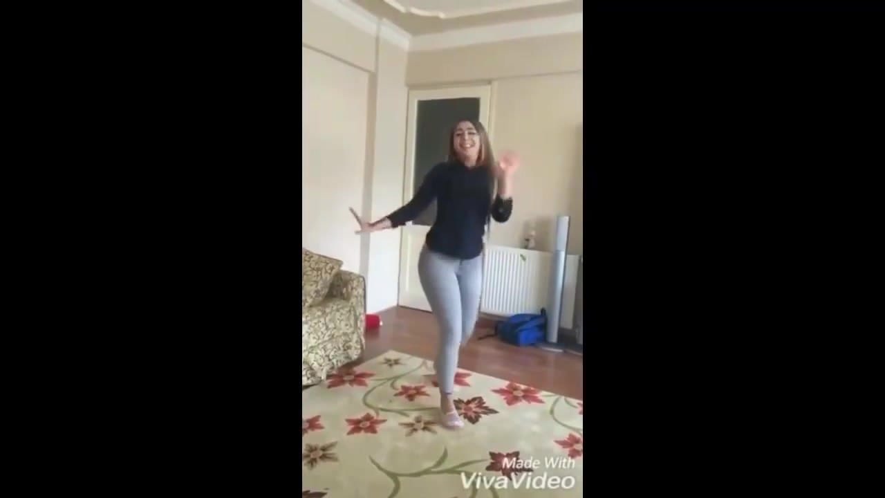 Cute Algerian girl dance in tight jeans