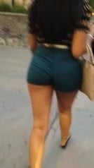 Slim body latina in high shorts