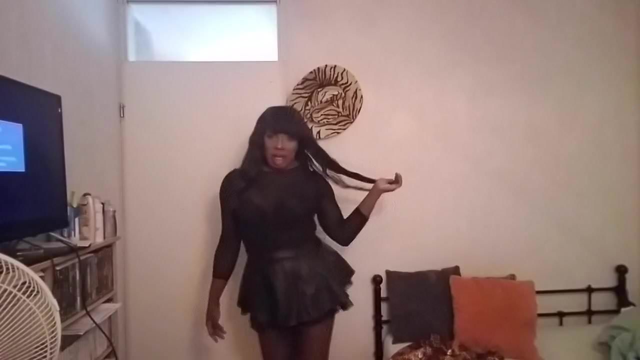 Can't Stop Dancing in my sexy leather black dress