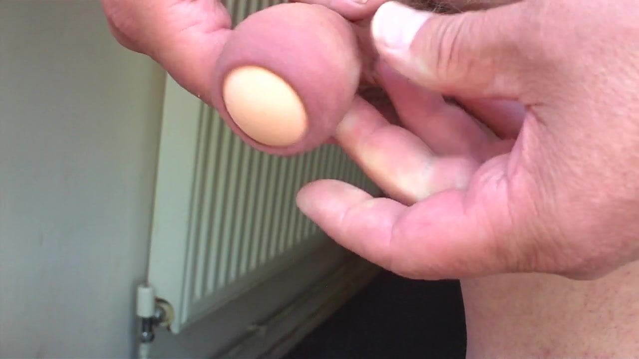 Foreskin with rubber egg 