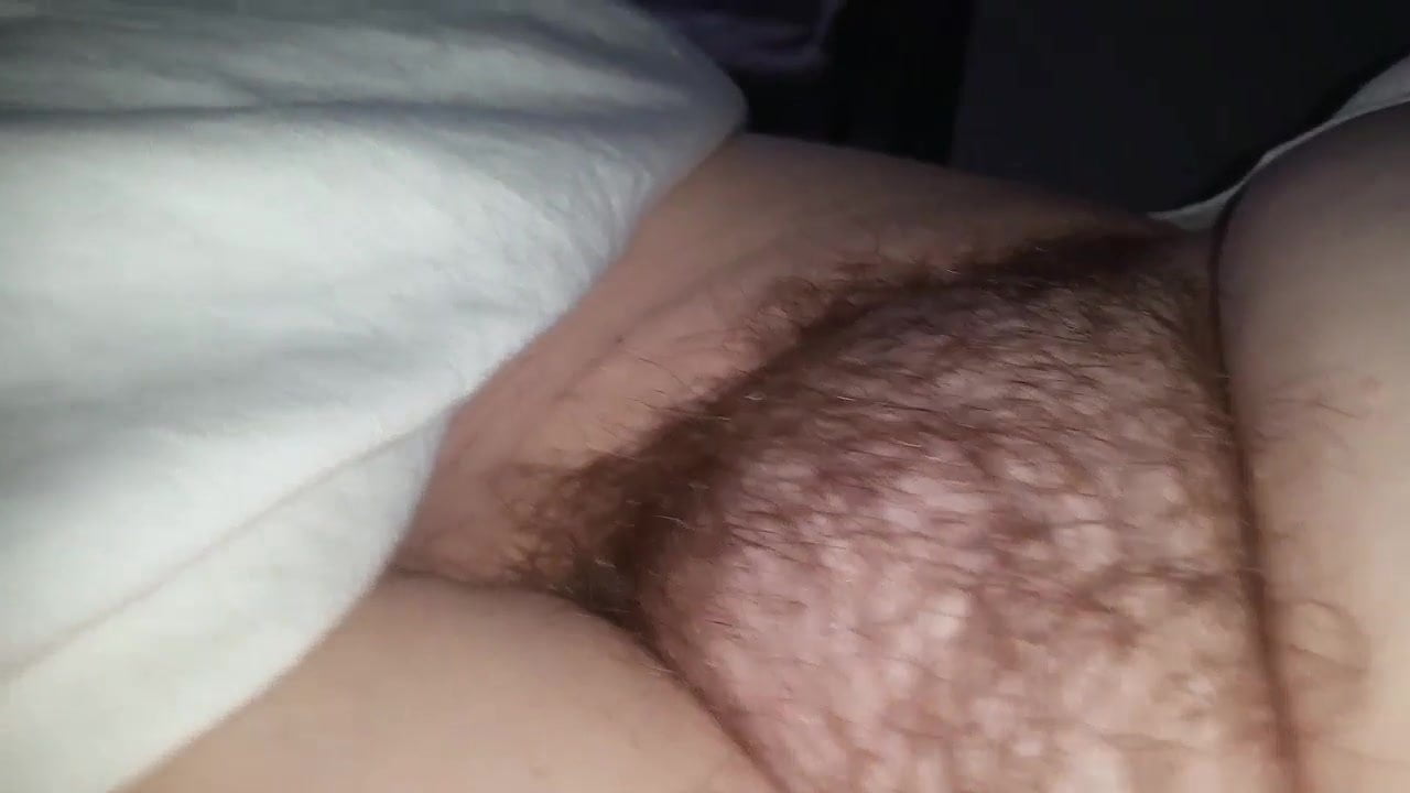 fluffing her soft mated downhairy pussy