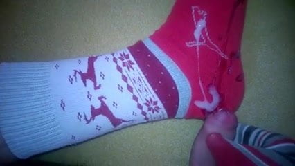 Cum on christmas socks