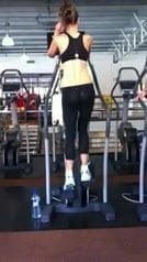Hot aunty at gym with see through pants