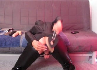 5 cm dildo fuck in catsuit thigh boots with cumshot