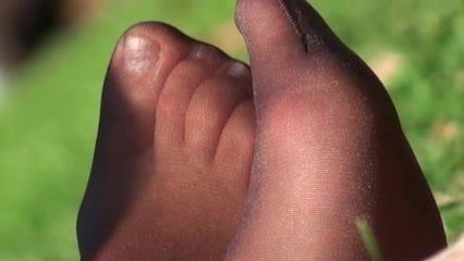 Nylon close up feet