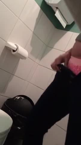 Restaurant Hidden Toilet Cam VII (Latina Milf  Pink Panties)