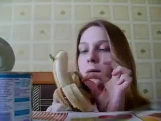 girl and banana