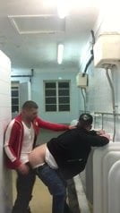Two thugs in public toilet