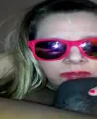 White girl loves to lick black balls and suck black dick