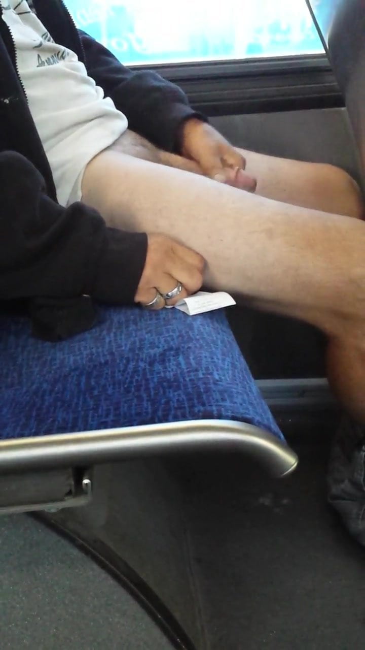 stroking on the bus