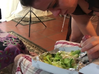 Horny MILF gets a big dick salad delivery - Erin Electra