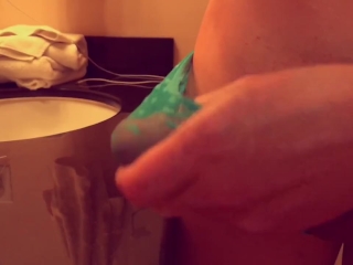 Panties and a cumshot, making toy pussy squirt