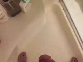 Morning shower masturbation session