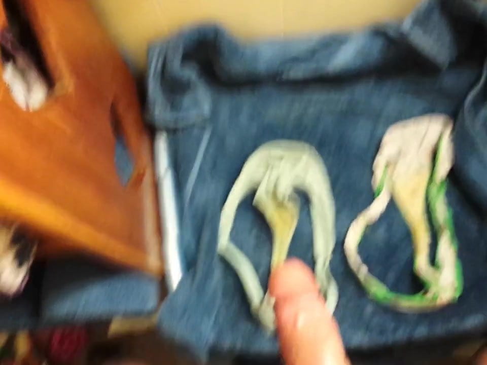 spraying cum on 2 pairs of panties 
