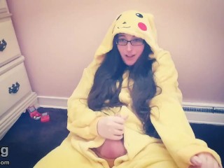 Fapping in My Pikachu Kigurumi