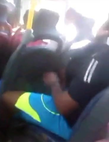 black guy jerking in bus