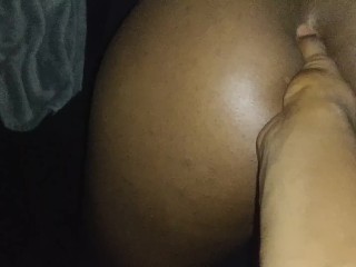 Spanking Thick Ebony Ass while plunging her pussy with my fingers